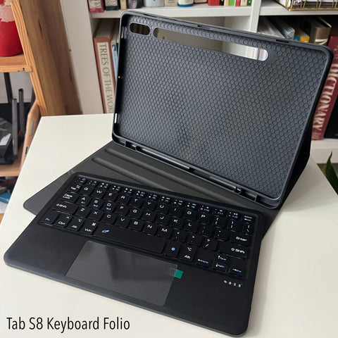 Bluetooth Keyboard with Touchpad for Tab S8 with Slim Pen Slot