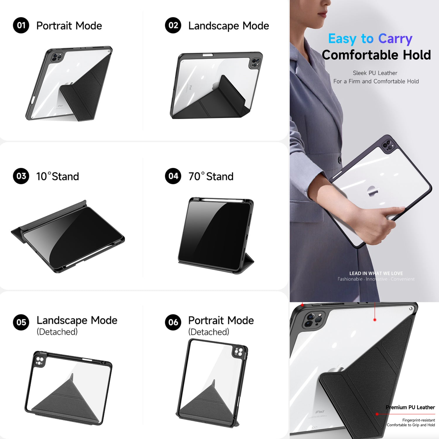 MAGI Case with Detachable Cover for iPad Pro 11" / Air 4 / Air 5 / Mini 6 (4 Colours)
