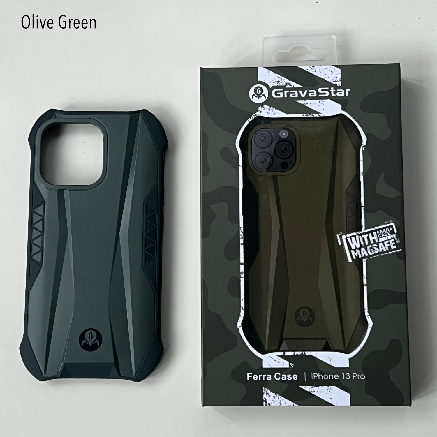 Gravastar MagSafe Ferra Case for iPhone 13 Pro (Olive Green)