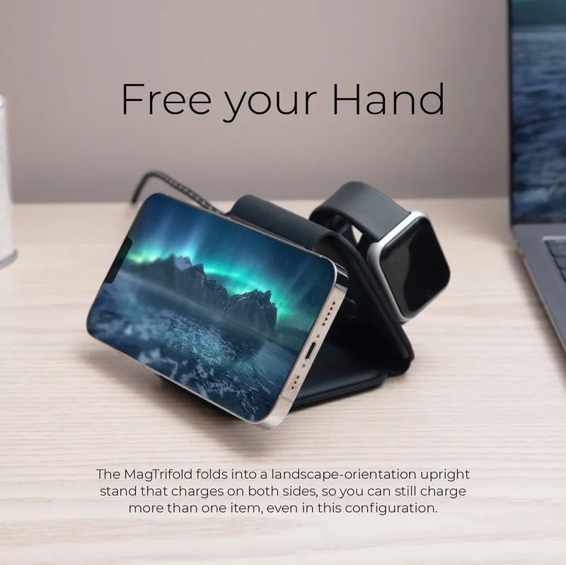 MAZER Mag.Trifold Magnetic 3 in 1 Foldable Charger for iPhone, AirPods & Apple Watch