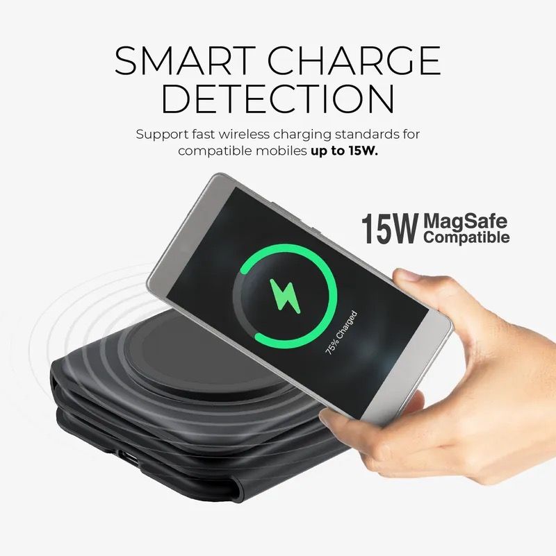 MAZER Mag.Trifold Magnetic 3 in 1 Foldable Charger for iPhone, AirPods & Apple Watch