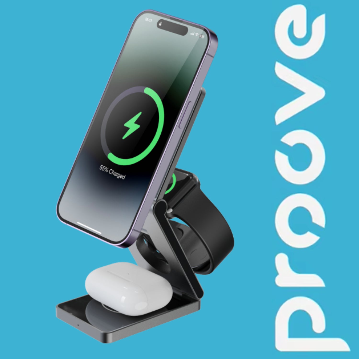 PROOVE 3-in-1 15W Wireless Foldable Charger