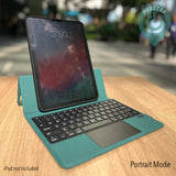 Bluetooth TouchPad Keyboard & Detachable Protective Case for iPad Pro 11" (Gen 1-4) iPad Air 4 & 5 (Forest Green)