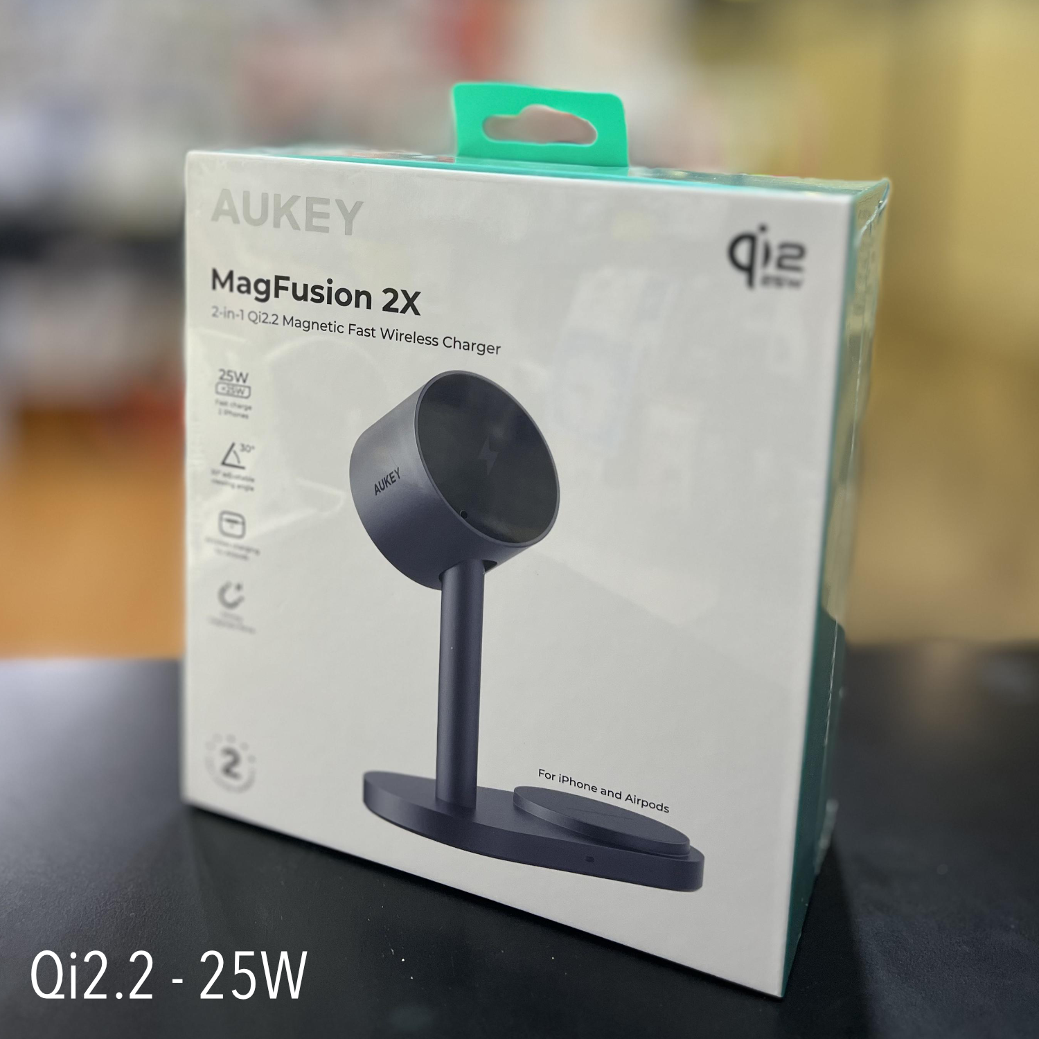 AUKEY MagFusion 2X 2 in 1 Qi 2.2 25W Wireless Fast Charger
