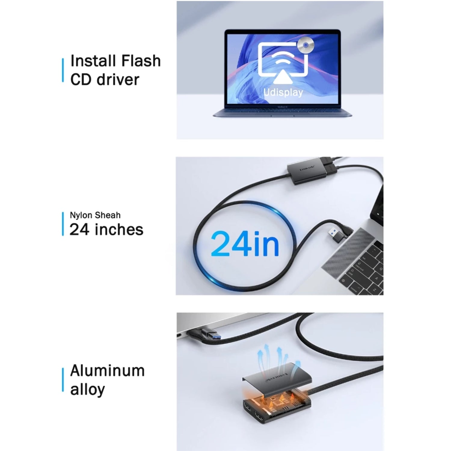 LEMORELE DUAL HDMI Adapter MST for MacOS & Windows (2 Models)