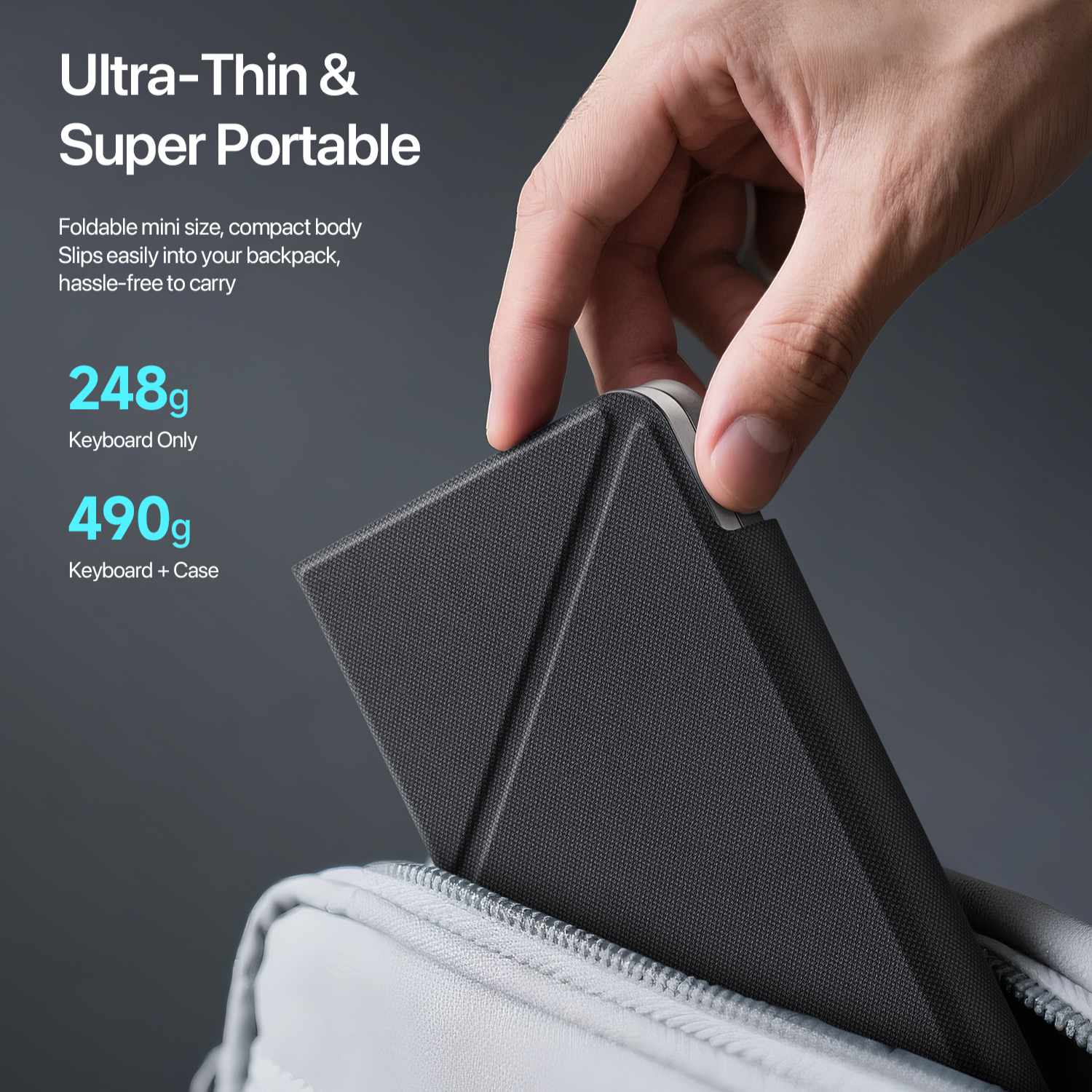 DUX DUCIS Bi-Fold Wireless Keyboard with Stand