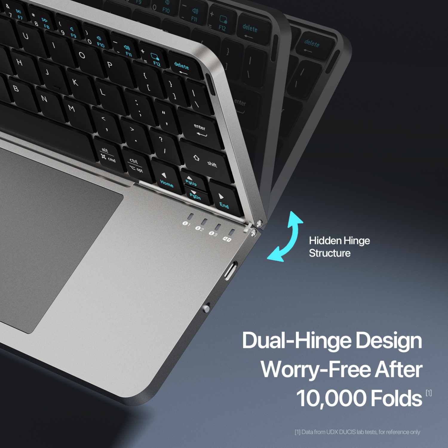 DUX DUCIS Bi-Fold Wireless Keyboard with Stand