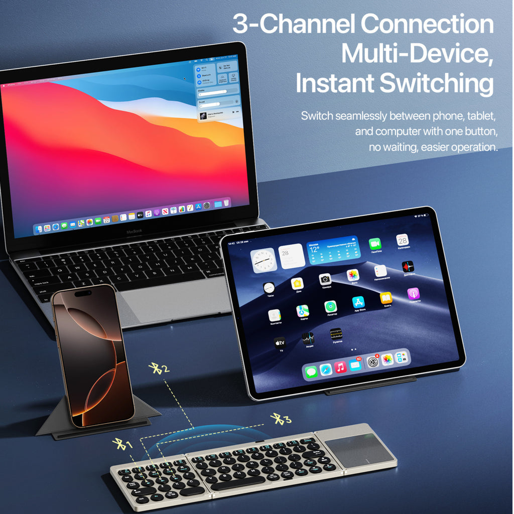 DUX DUCIS Tri-Fold Wireless KB with TouchPad