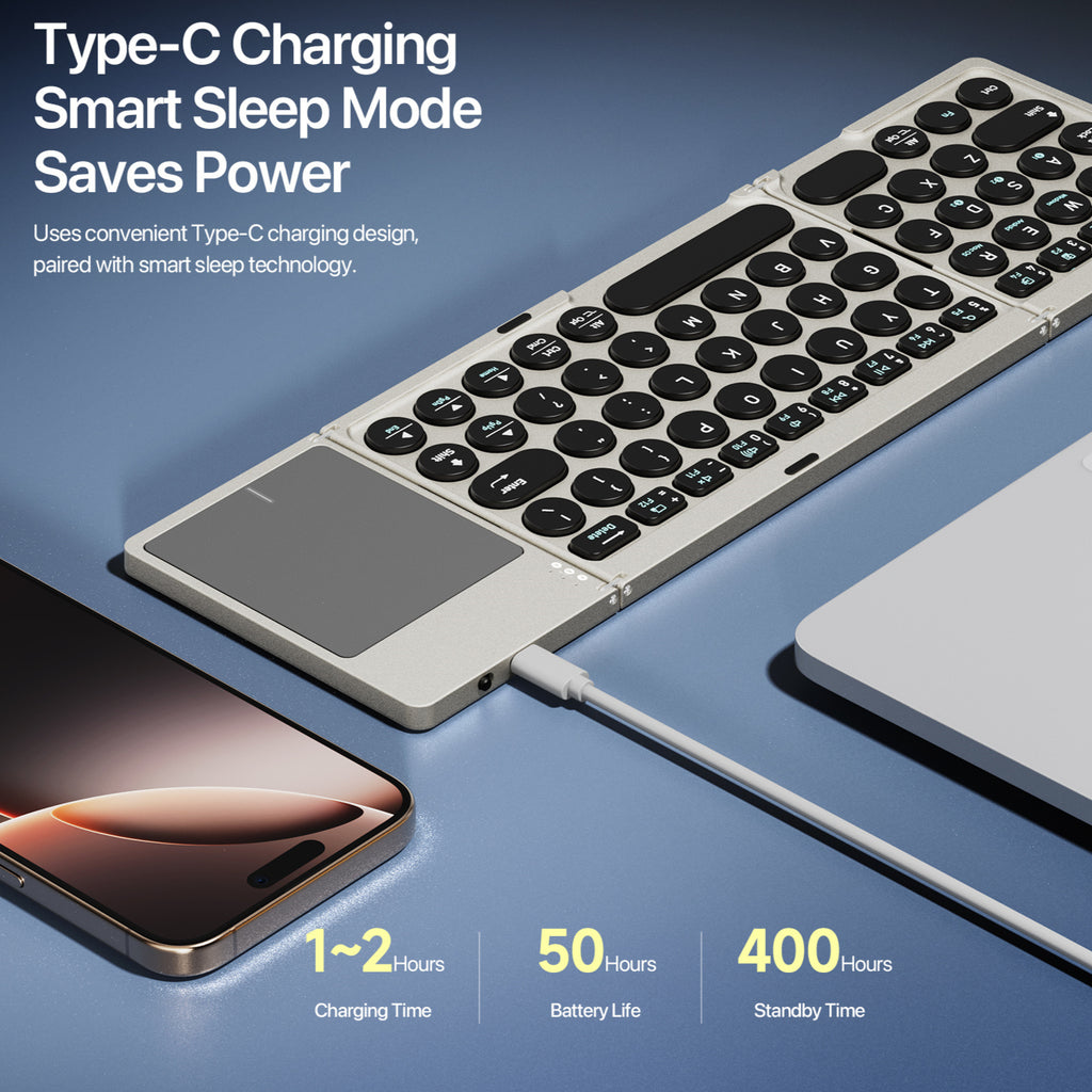 DUX DUCIS Tri-Fold Wireless KB with TouchPad