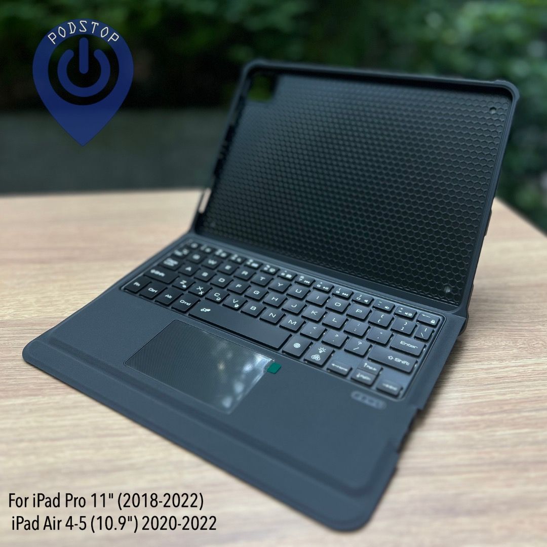 Detachable Bluetooth KB Case with TouchPad for iPad Pro 11 (2018-2022), Air 4-5, Air M2 2024
