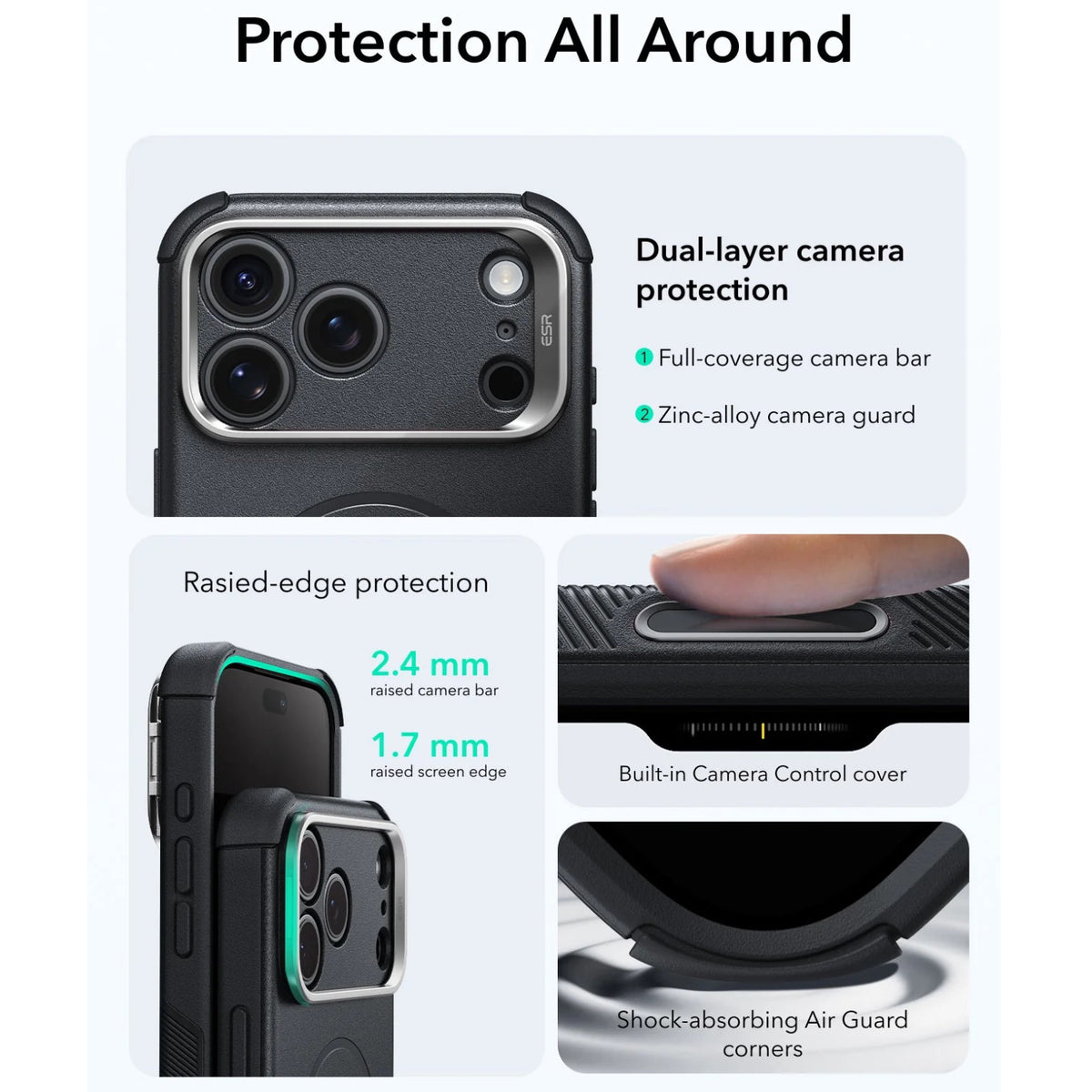 ESR Cyber Tough Case for iPhone 17 Pro, 17 Pro Max, 18 Pro & 18 Pro Max