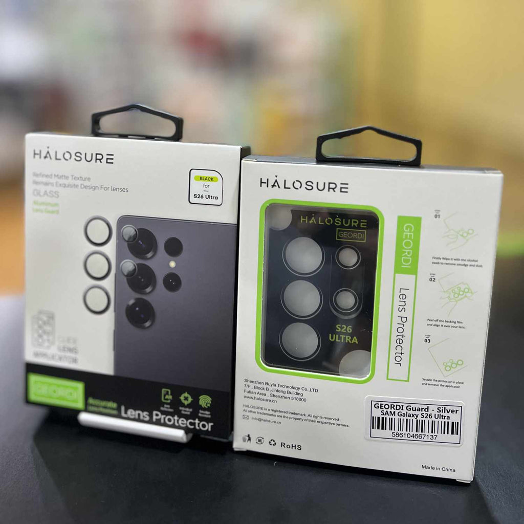 HALOSURE Geordi Camera Protection for S26 Ultra (Silver/Black)