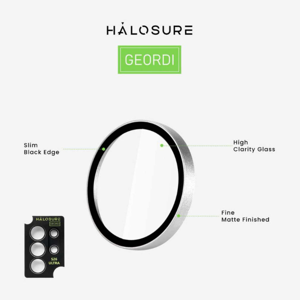HALOSURE Geordi Camera Protection for S26 Ultra (Silver/Black)