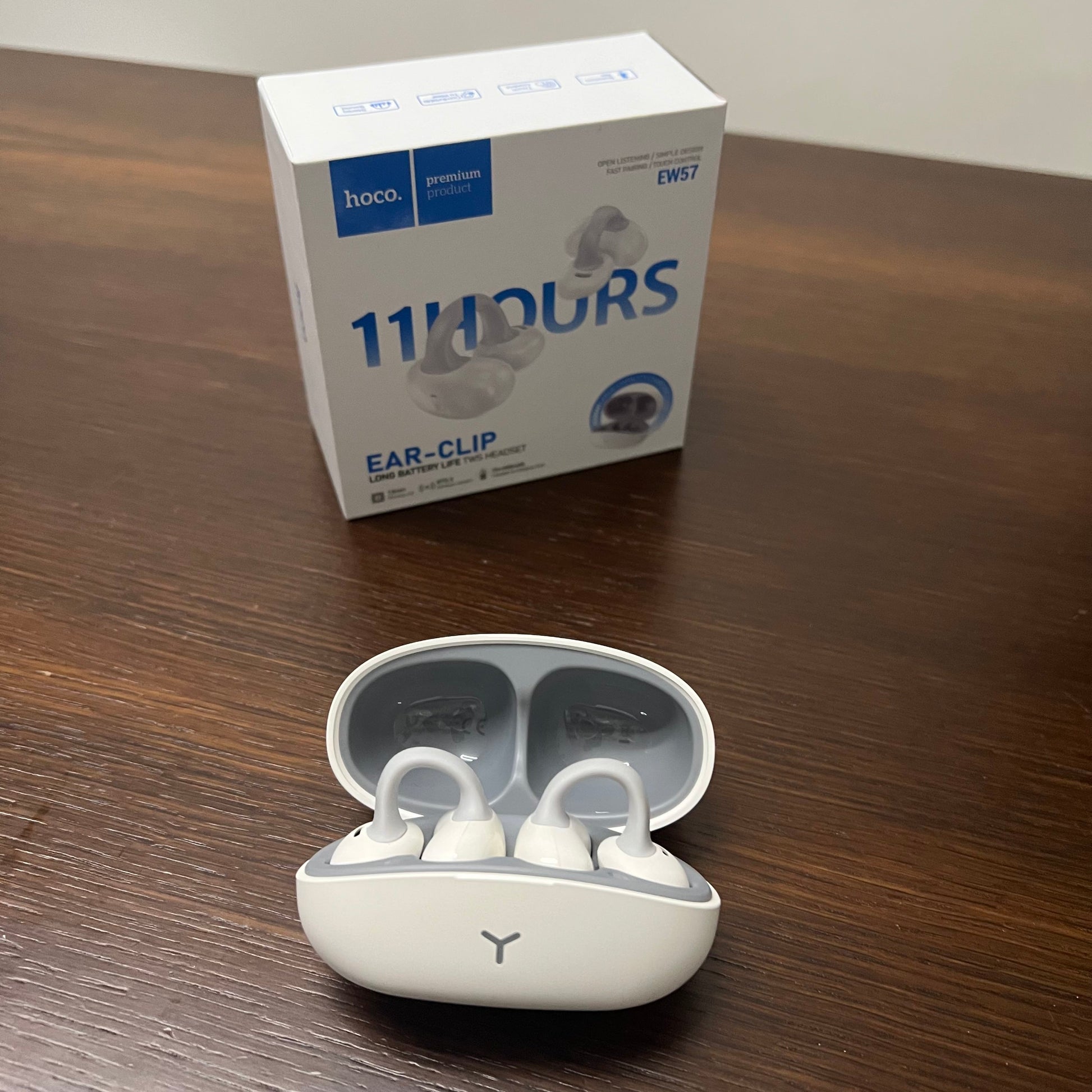 HOCO Clip-On TWS Earphones (White)