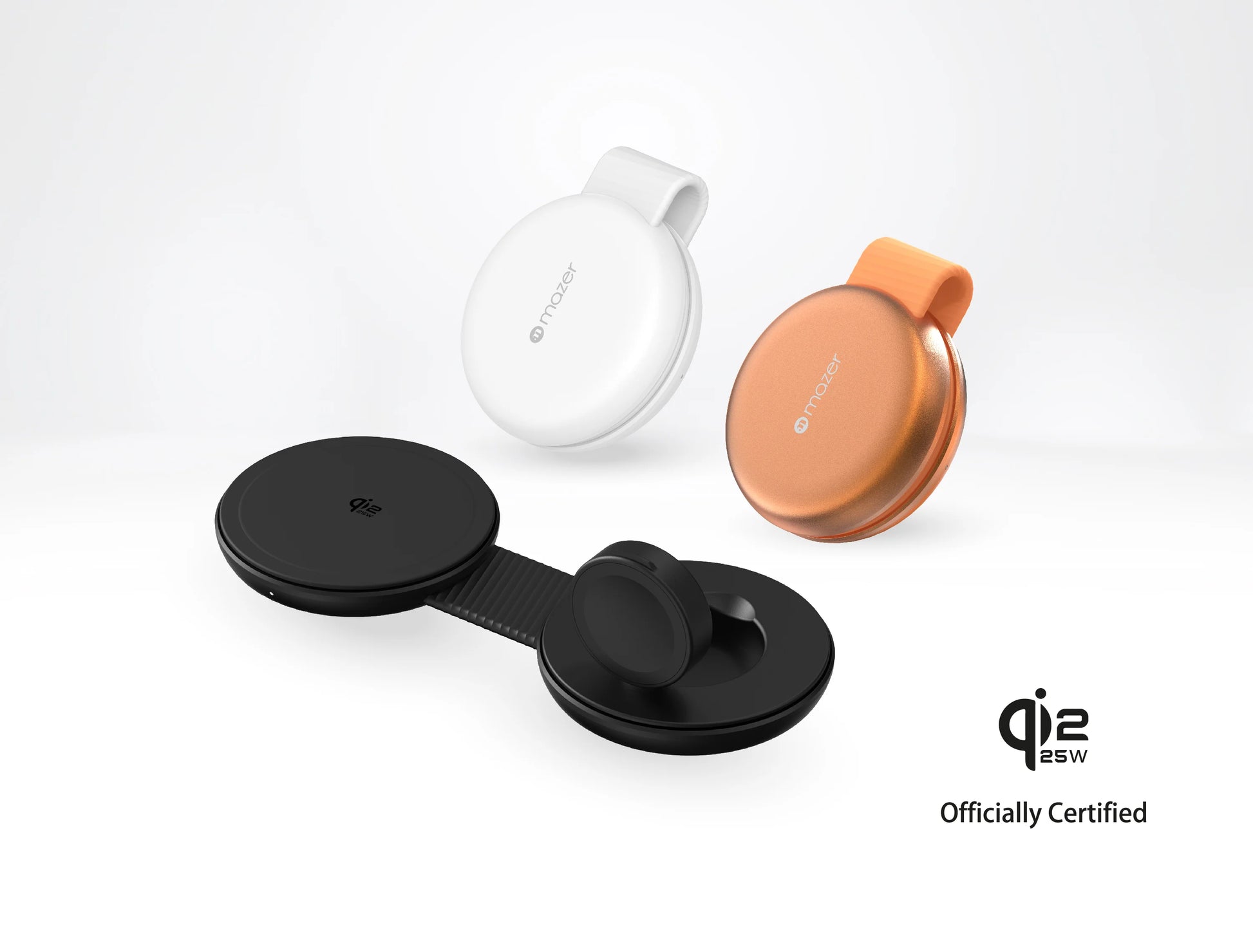 MAZER MagPad Duo2 Qi2.2 Certified 25W 2-in-1 Foldable Wireless Charging Pad (Black/White)