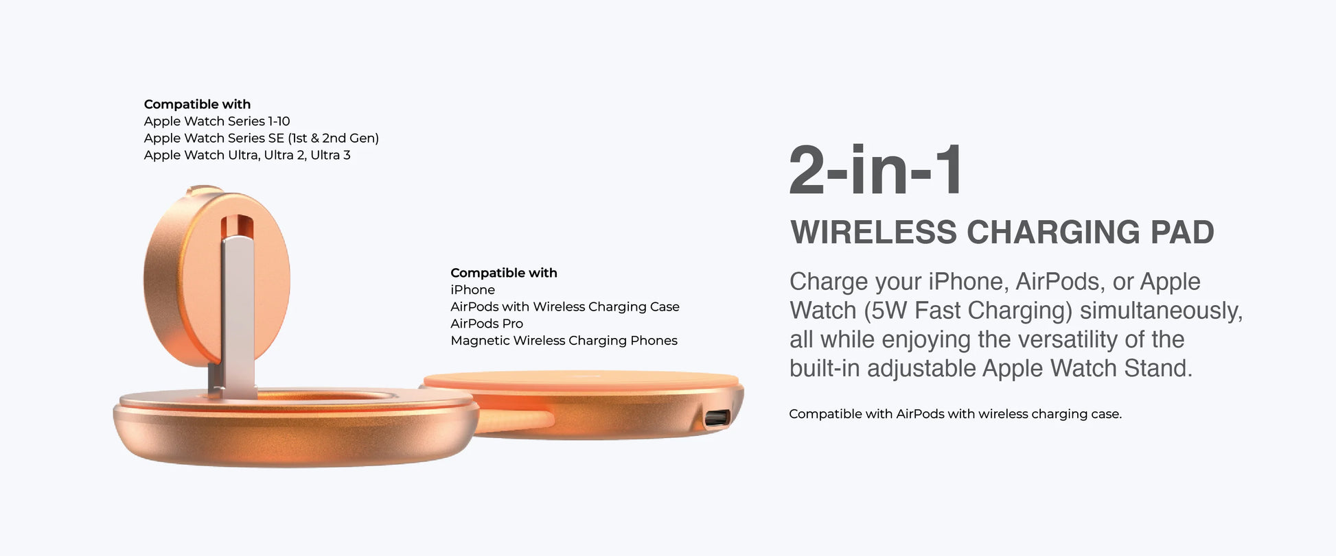 MAZER MagPad Duo2 Qi2.2 Certified 25W 2-in-1 Foldable Wireless Charging Pad (Black/White)