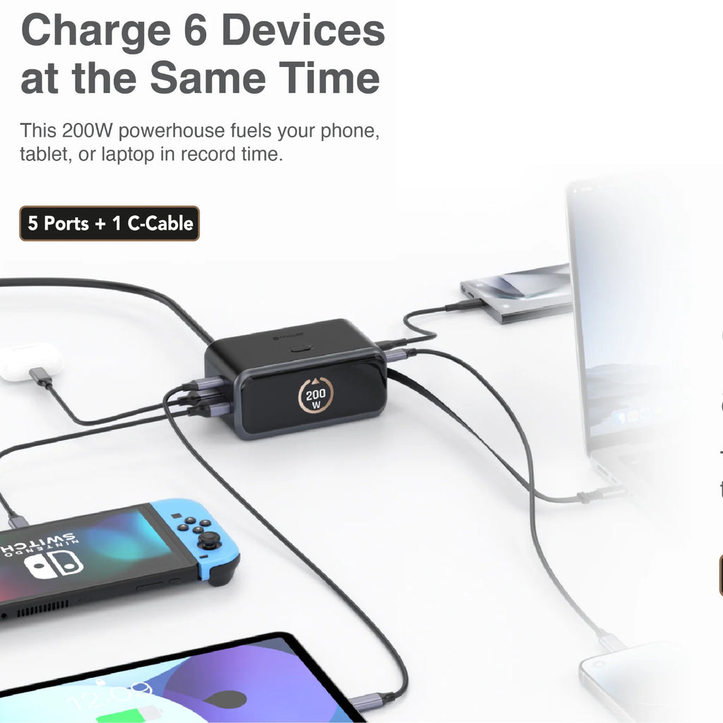 MAZER 200W PrestigeGaN Ai Desktop Charger
