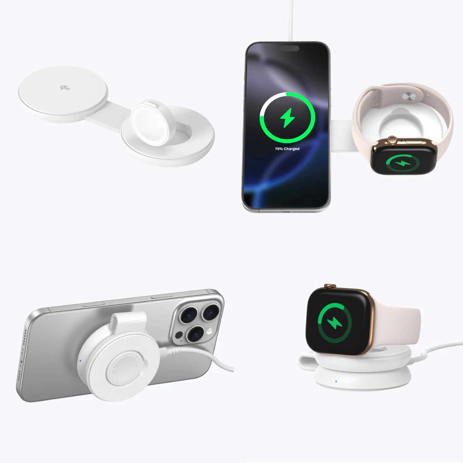 MAZER MagPad Duo2 Qi2.2 Certified 25W 2-in-1 Foldable Wireless Charging Pad (Black/White)