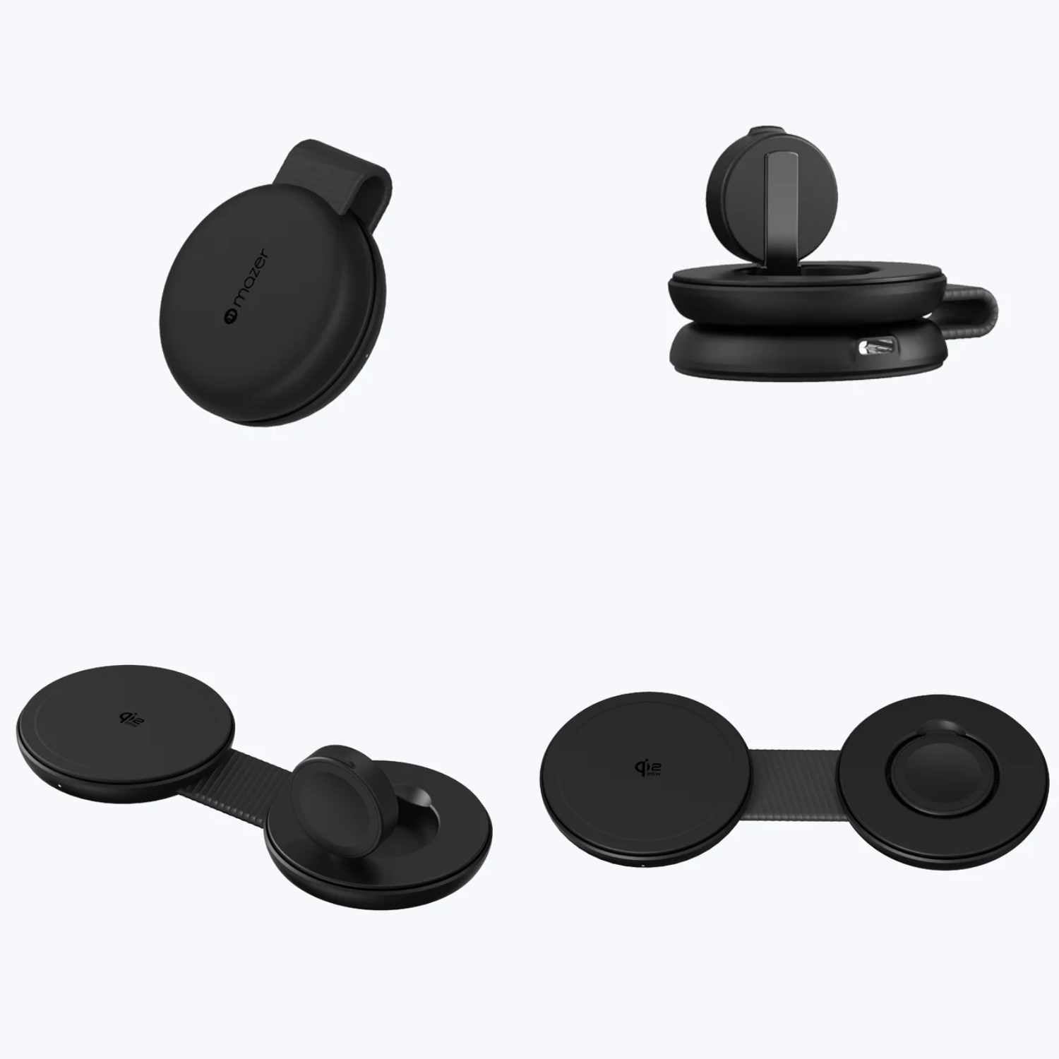 MAZER MagPad Duo2 Qi2.2 Certified 25W 2-in-1 Foldable Wireless Charging Pad (Black/White)