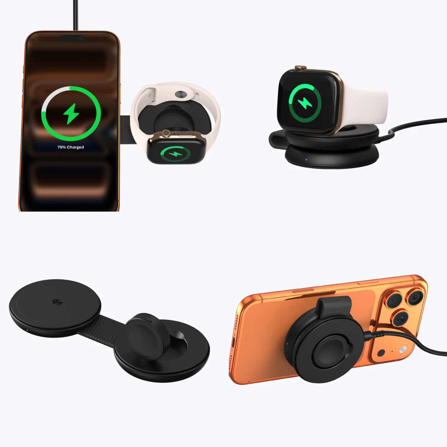 MAZER MagPad Duo2 Qi2.2 Certified 25W 2-in-1 Foldable Wireless Charging Pad (Black/White)