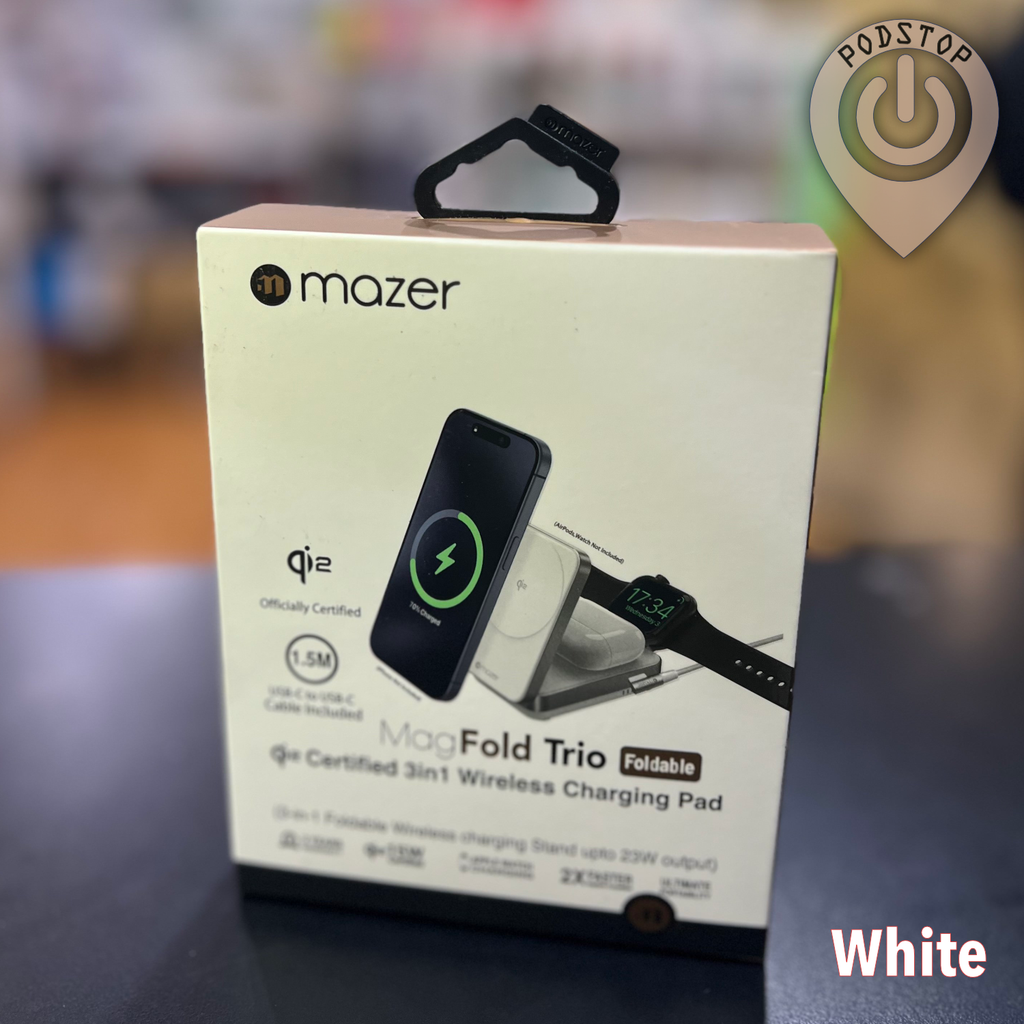 Mazer MagFold Trio 3 in 1 Qi2-Certified Wireless Charger (2 Colours)