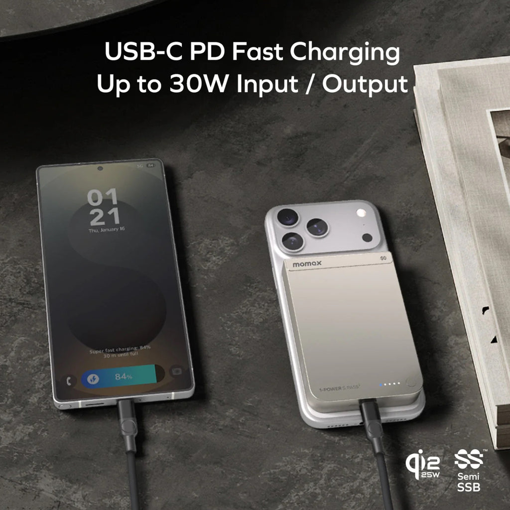 MOMAX 1-Power S.Pass² Magnetic Wireless Power Bank Qi 2.2 25W (CCC)