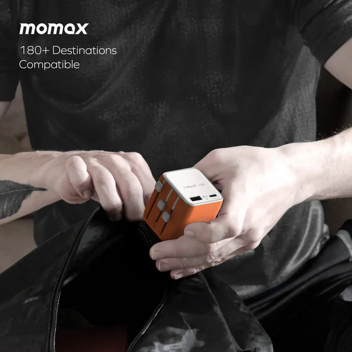MOMAX 1-World² 20W Universal 2-Port Travel Adapter