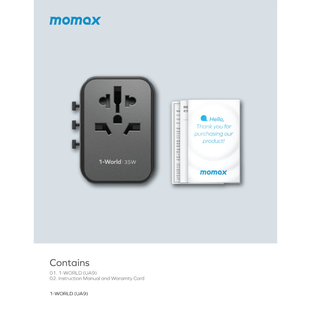 MOMAX 1-World 35W Traveller Adapter