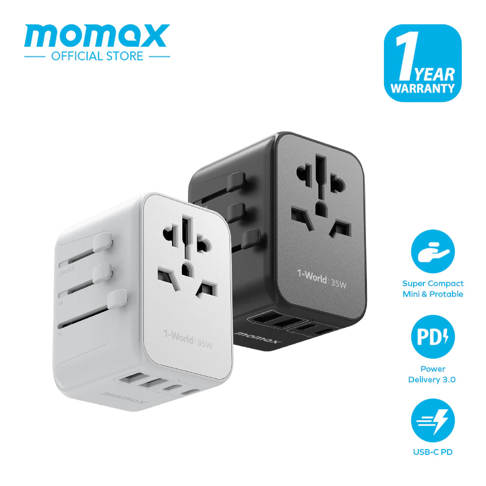 MOMAX 1-World 35W Traveller Adapter