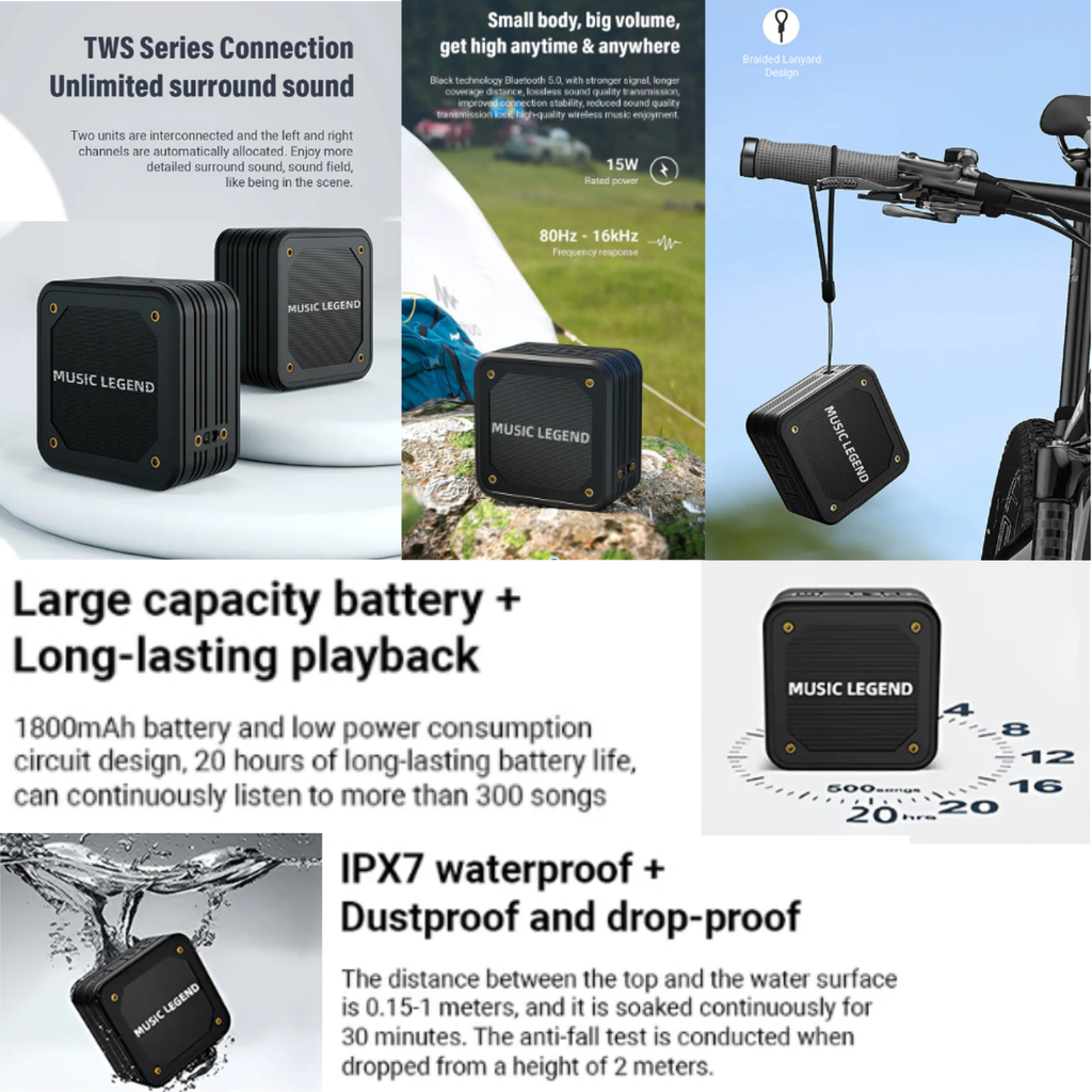 Music Legend IPX6 V3 Waterproof BT Speaker (3 Colours)