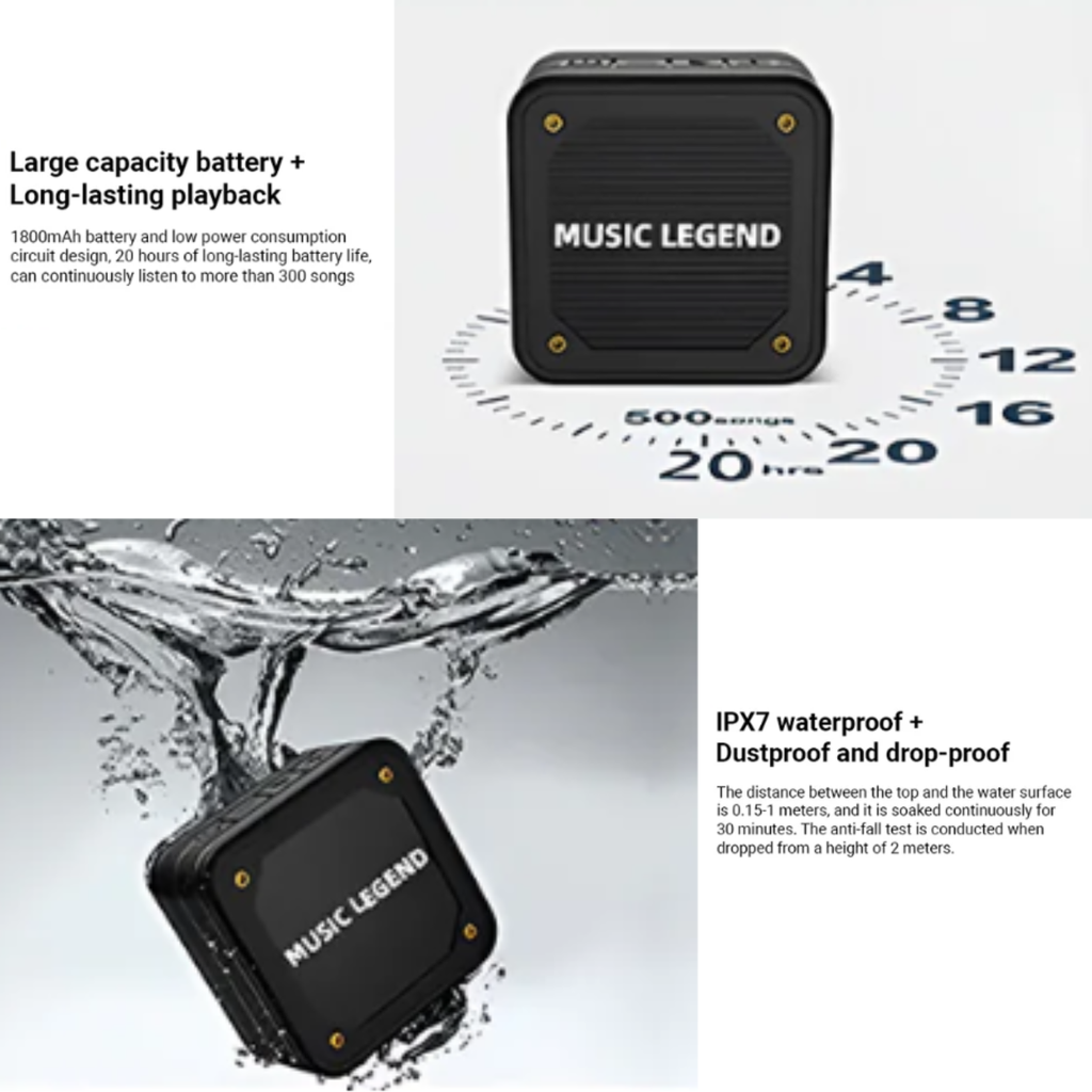 Music Legend IPX6 V3 Waterproof BT Speaker (3 Colours)