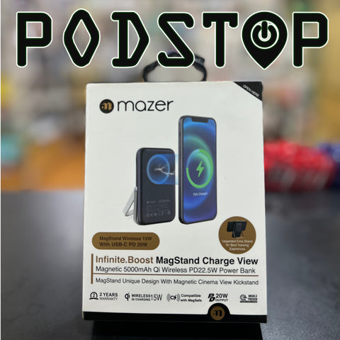 Mazer Infinite.Boost Magstand Charge View 5000mAh Wireless PD22.5W Powerbank