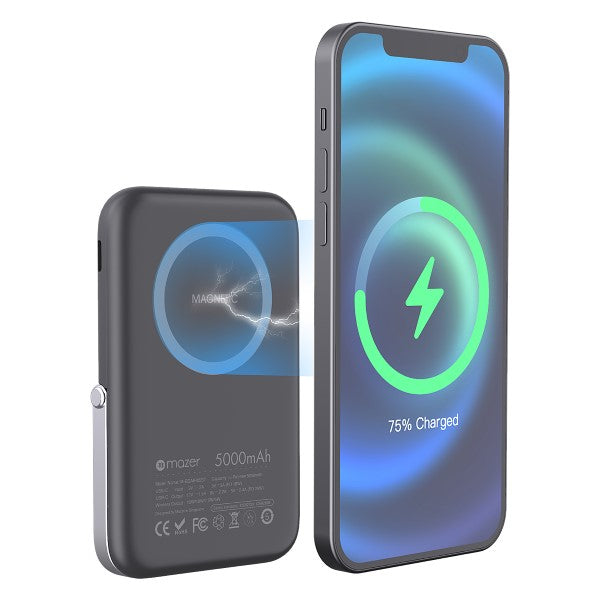 Mazer Infinite.Boost Magstand Charge View 5000mAh Wireless PD22.5W Powerbank