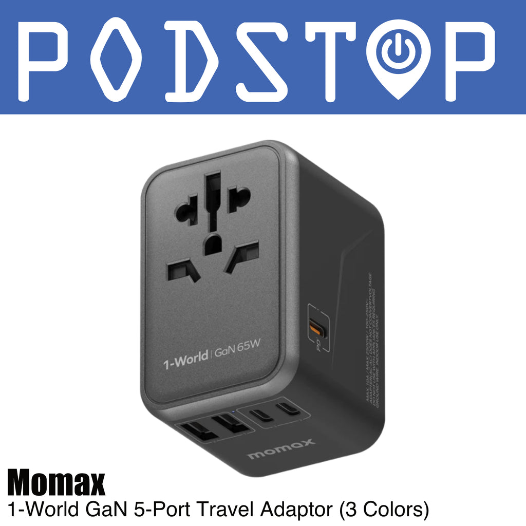 Momax 1-World 65W GaN 5-port Travel Adaptor (3 Colors)