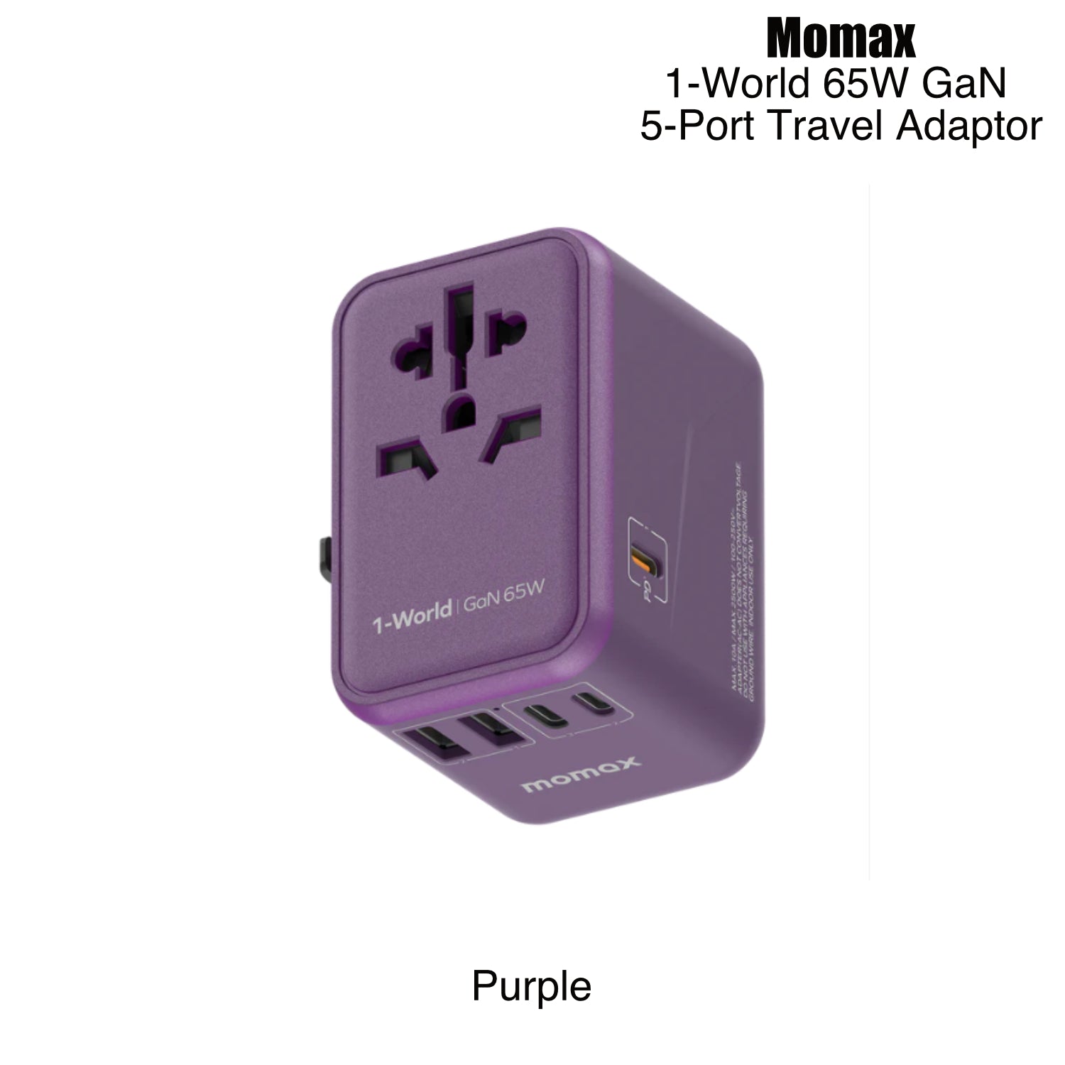 Momax 1-World 65W GaN 5-port Travel Adaptor (3 Colors)