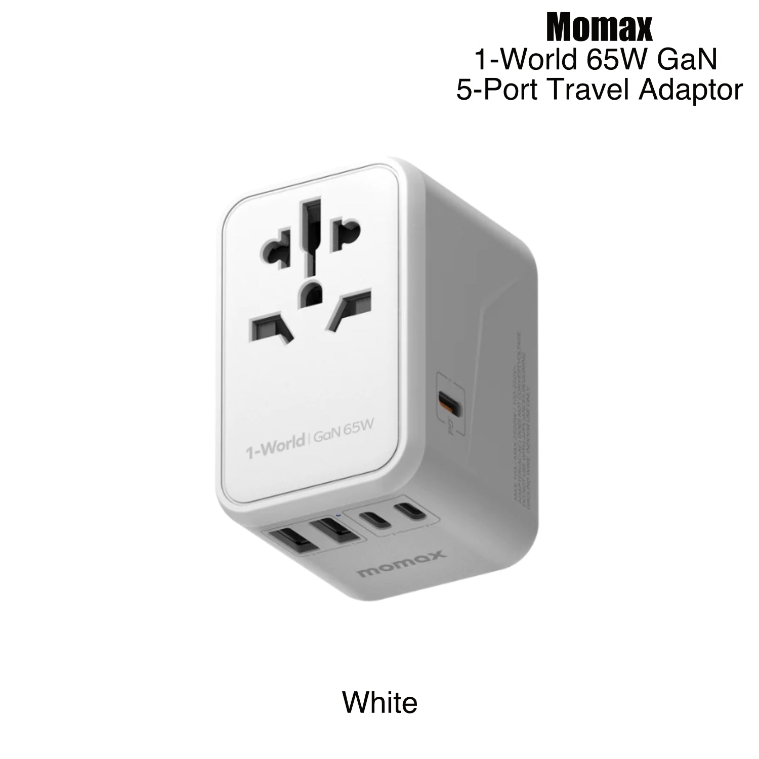 Momax 1-World 65W GaN 5-port Travel Adaptor (3 Colors)