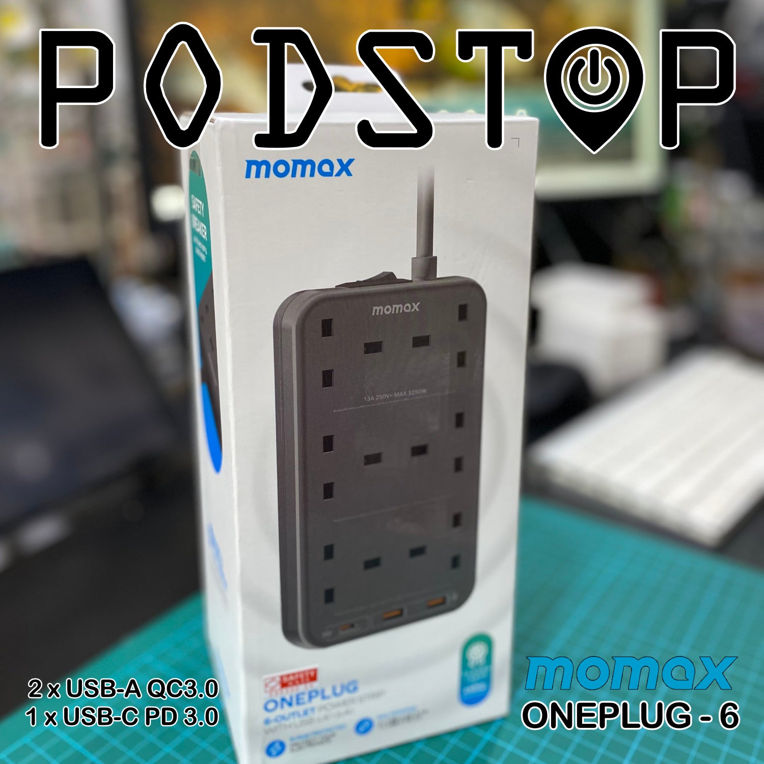 Momax OnePLUG 6-Output Extension Cord (2 Colors)