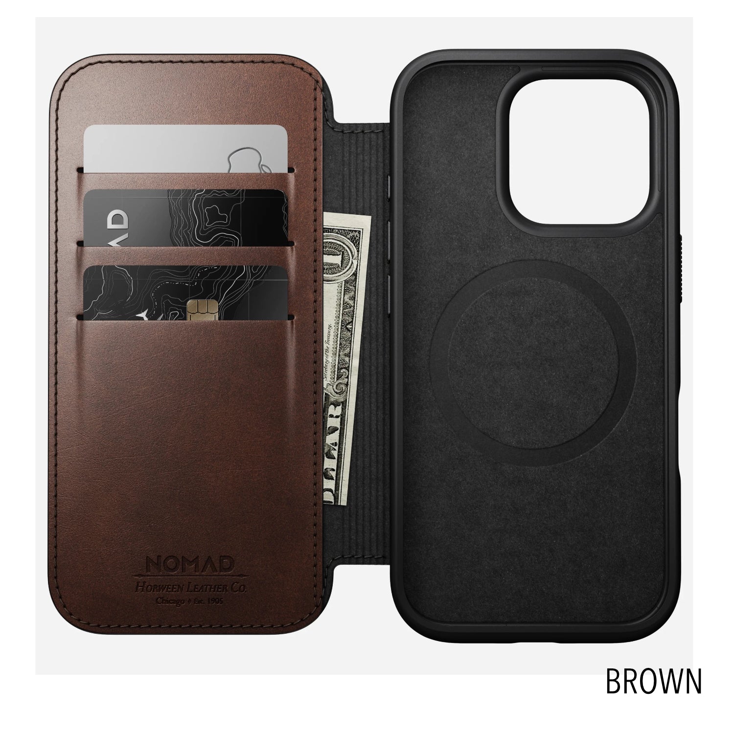 NOMAD Modern Leather Folio for iPhone 16 Pro