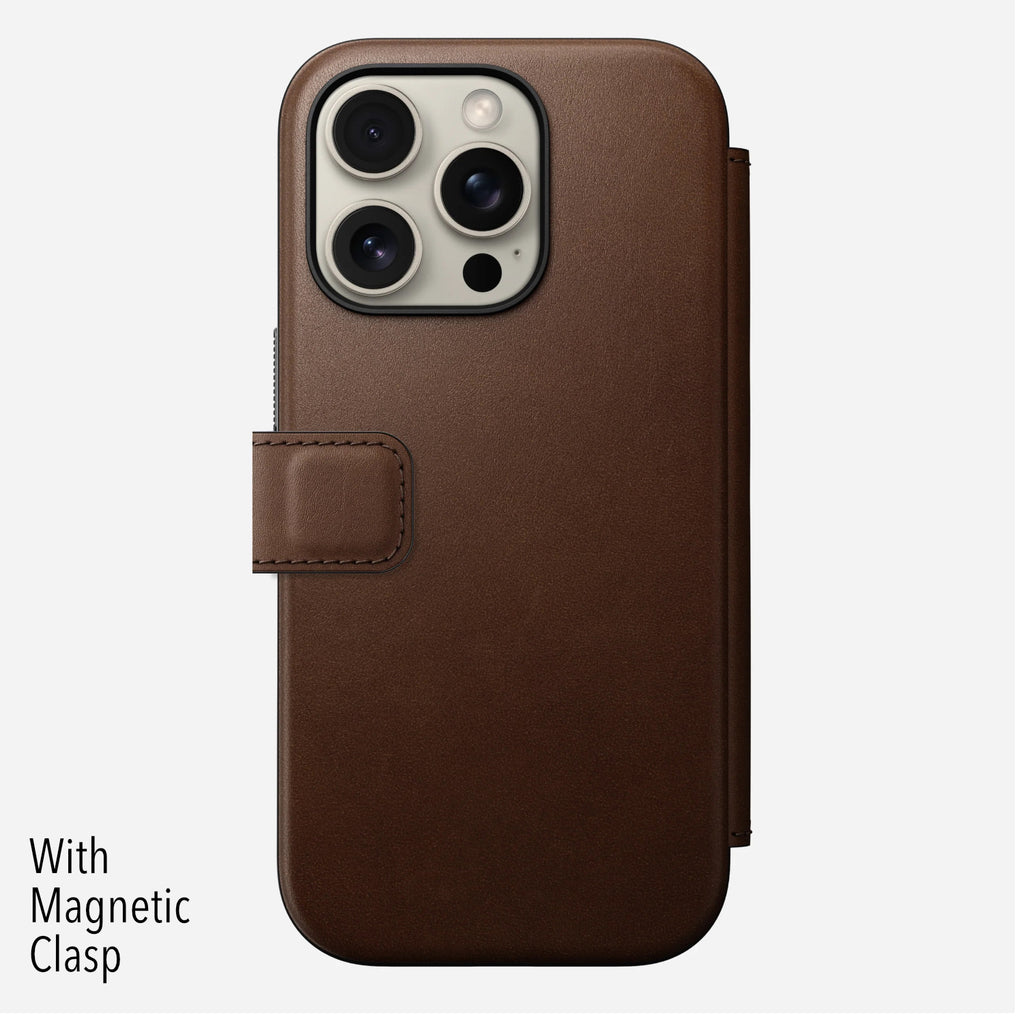 NOMAD Modern Leather Folio for iPhone 16 Pro