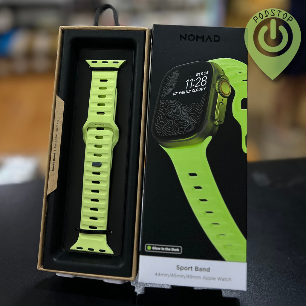 Nomad Sport Band Glow 2.0 for Apple Watch 42/44/45/49mm (Green) – Podstop