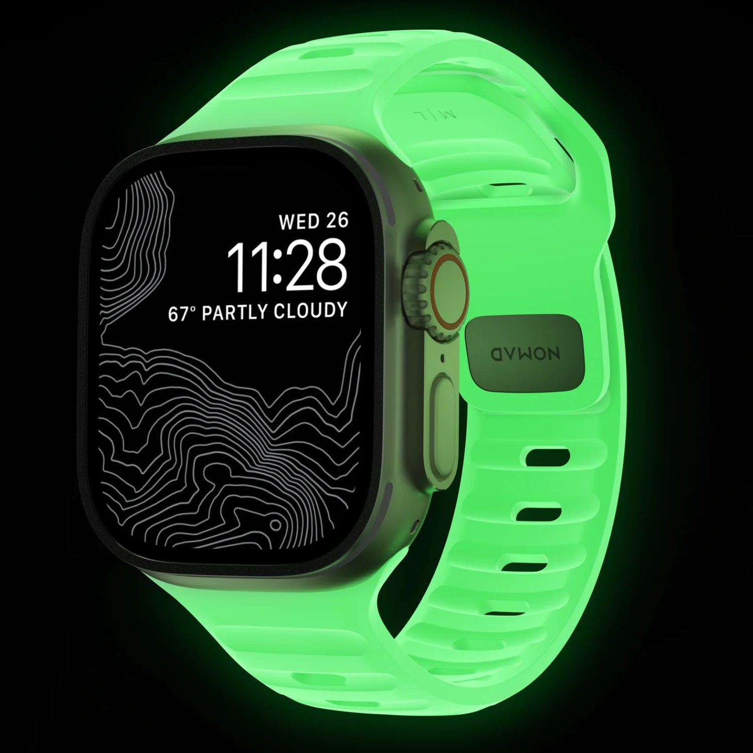 Nomad Sport Band Glow 2.0 for Apple Watch 42/44/45/49mm (Green)