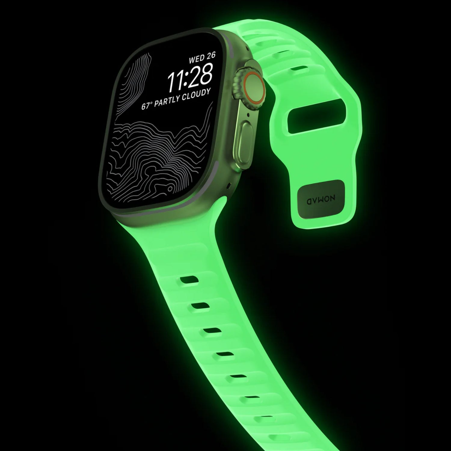 Nomad Sport Band Glow 2.0 for Apple Watch 42/44/45/49mm (Green)