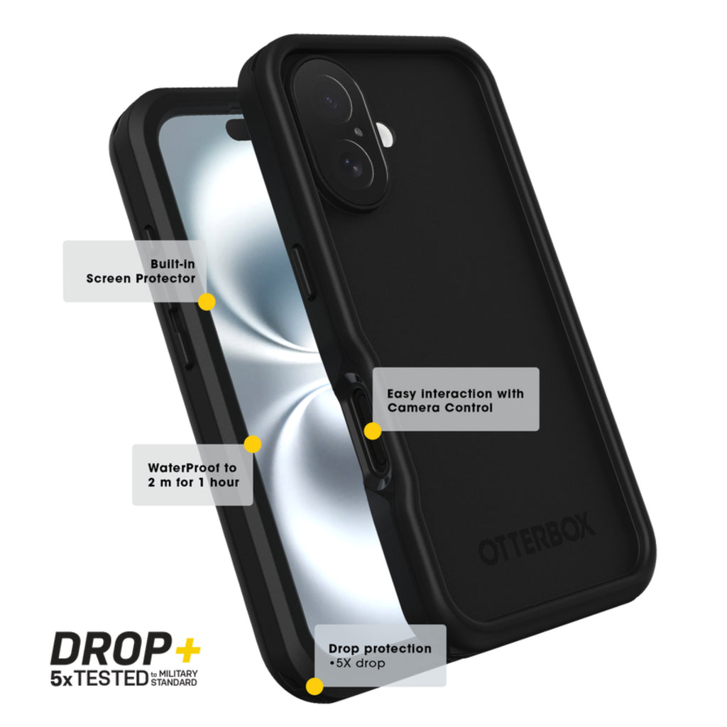 Otterbox FRE Waterproof Case for iPhone 16 pro Max (Black)
