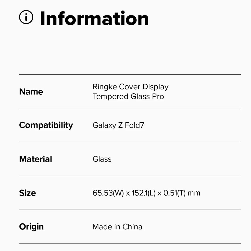 RINGKE Cover Display Easy Slide Protection for Galaxy Fold 7 (Clear)