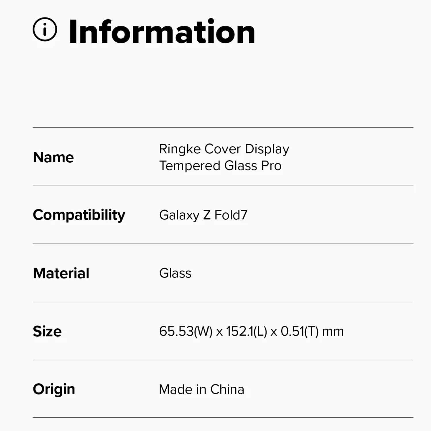 RINGKE Cover Display Easy Slide Protection for Galaxy Fold 7 (Clear)