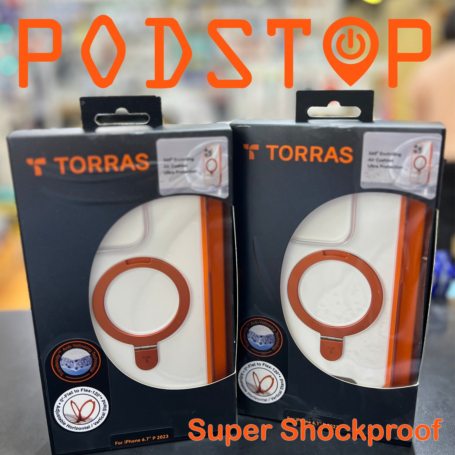 TORRAS UPRO Super Shock Ostand Case for iP15 Pro/Pro Max (Orange)