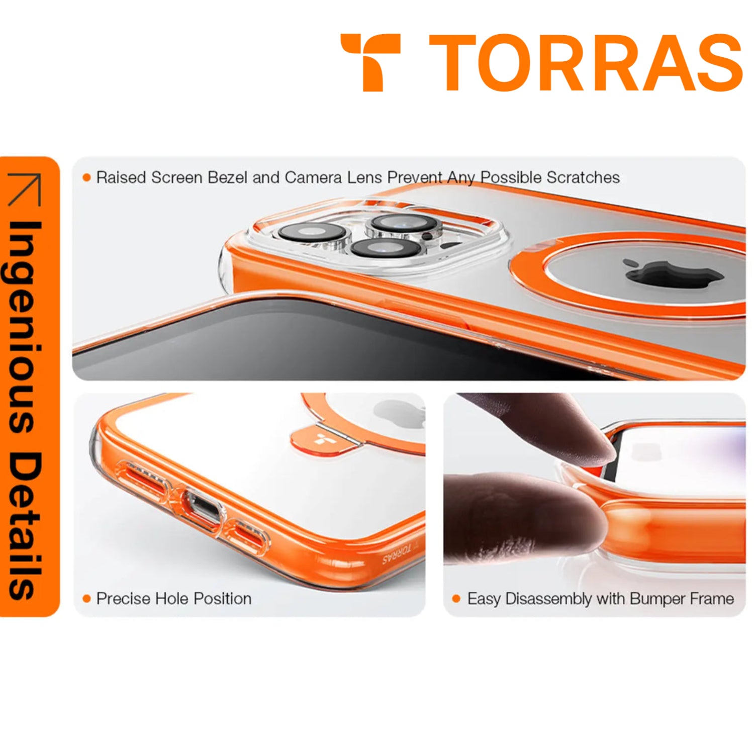 TORRAS UPRO Super Shock Ostand Case for iP15 Pro/Pro Max (Orange)