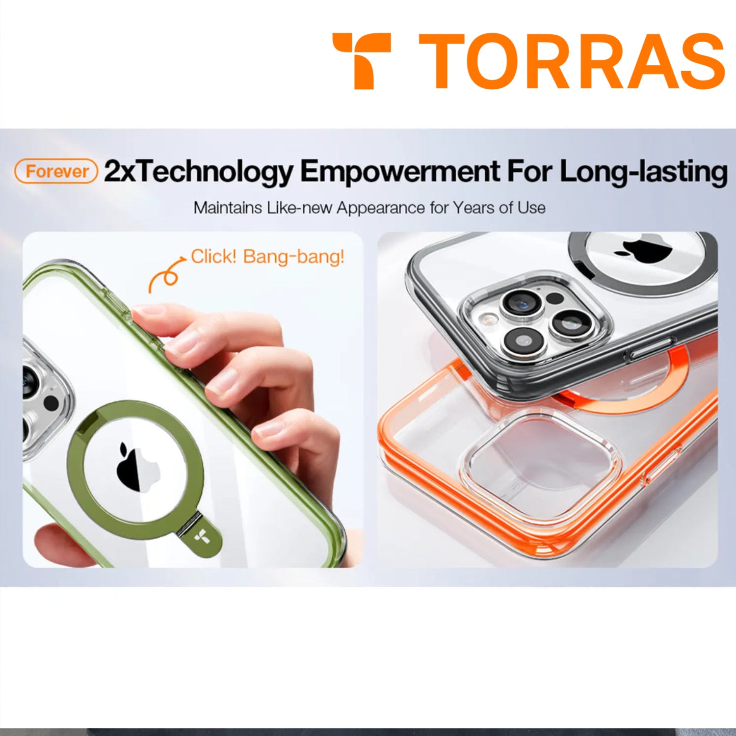 TORRAS UPRO Super Shock Ostand Case for iP15 Pro/Pro Max (Orange)