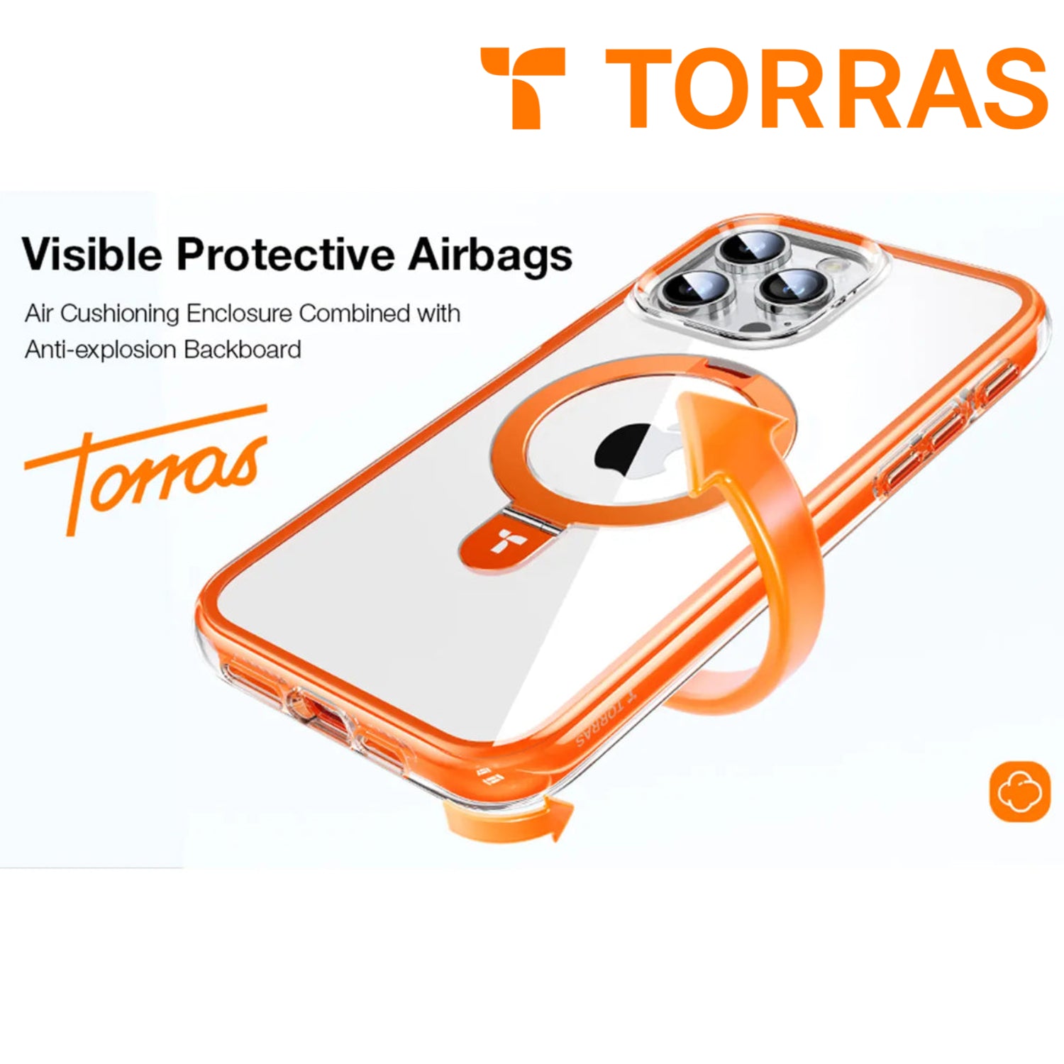 TORRAS UPRO Super Shock Ostand Case for iP15 Pro/Pro Max (Orange)