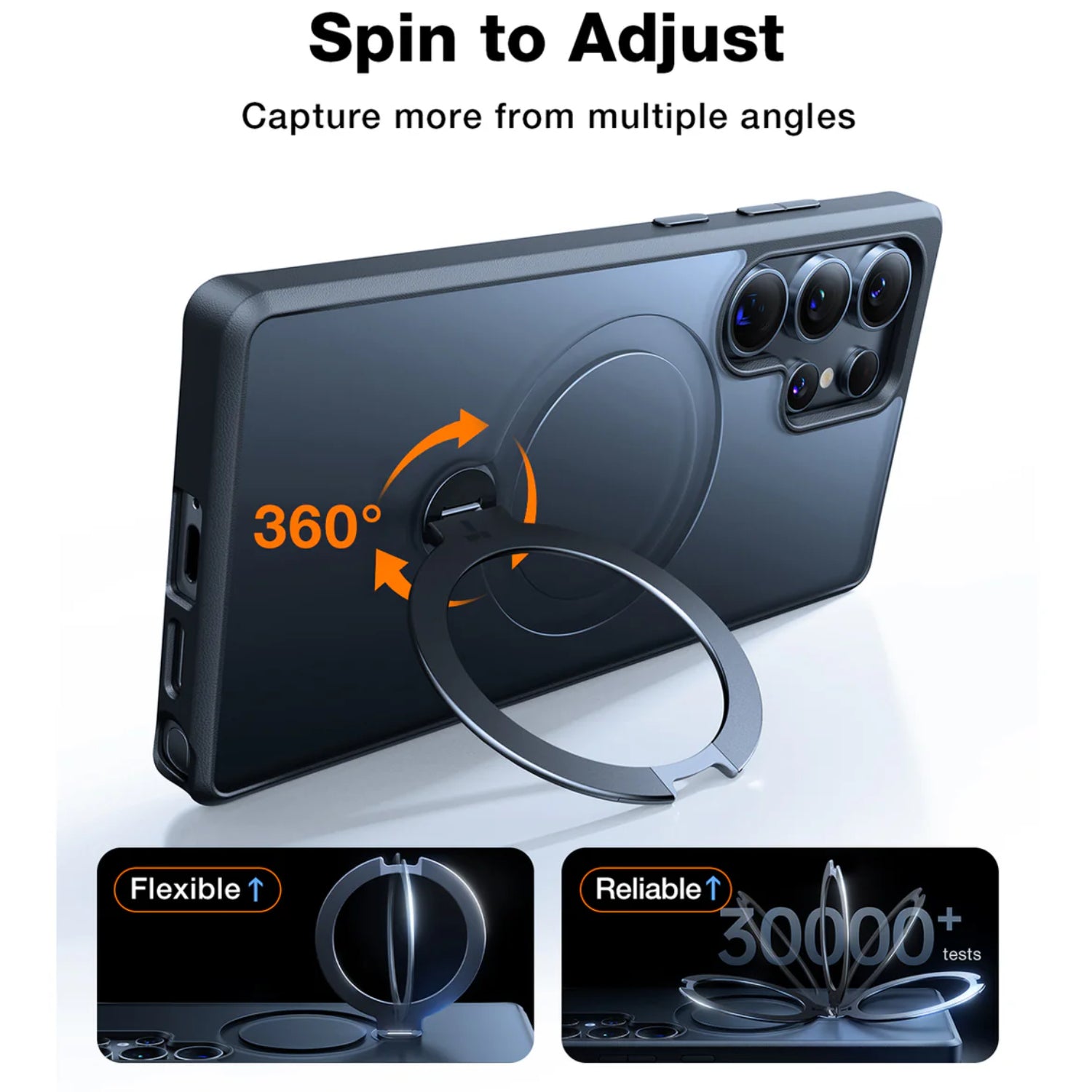 TORRAS OStand Spin for S25 Ultra (Clear / Black / Navy Blue / Dune)